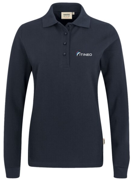 Itineo "WOMEN" HAKRO Damen Longsleeve-Poloshirt MIKRALINAR®, Farbe Tinte